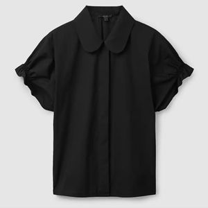 COS smocked short sleeve top. All cotton. Back has gathering at back